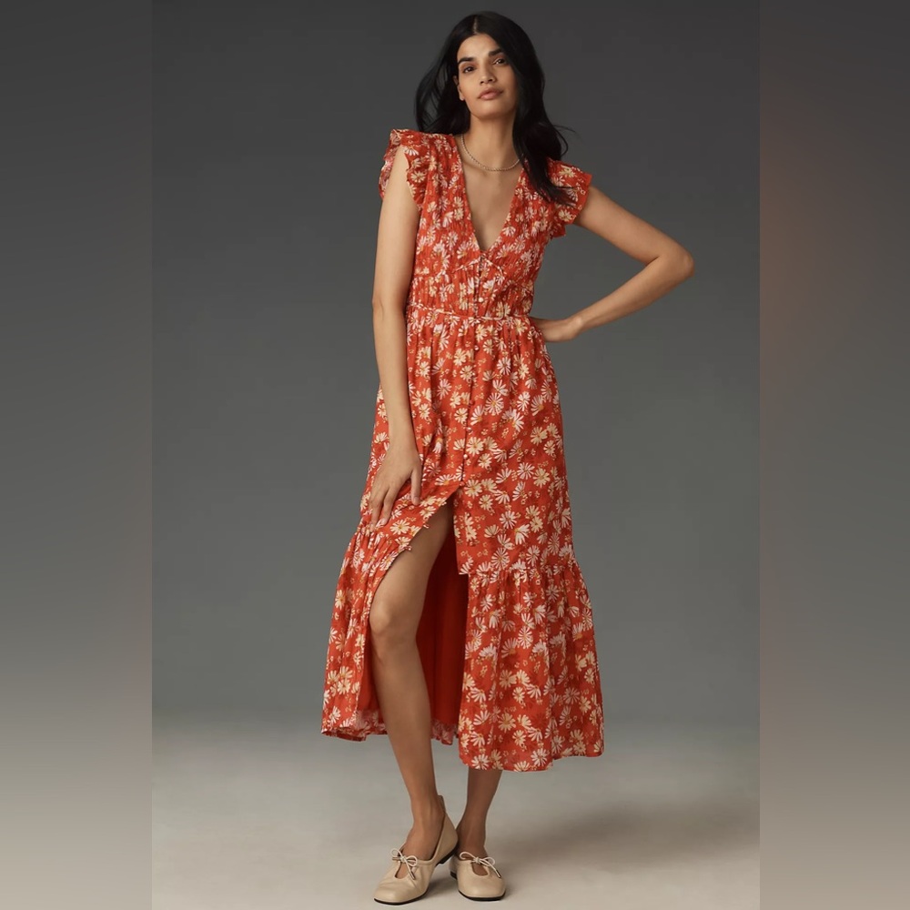 NWT Size XS - Anthropologie The Peregrine Midi Dress 100% Cotton (NWT US$ 160)